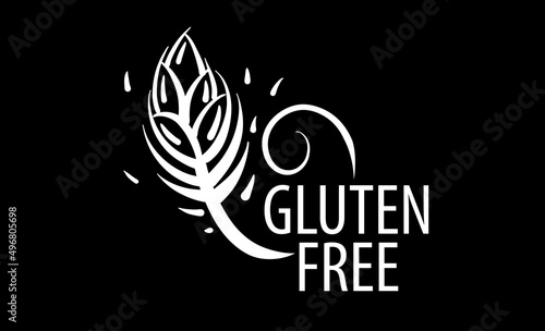 A painted gluten free sign on a black background