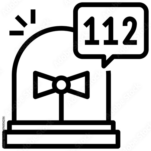 112 line icon,linear,,graphic,illustration
