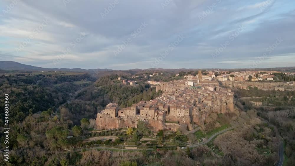 Aerial view of medieval town Pitigliano, Tuscany, Italy Aerial view of medieval town Pitigliano, Tuscany, Italy