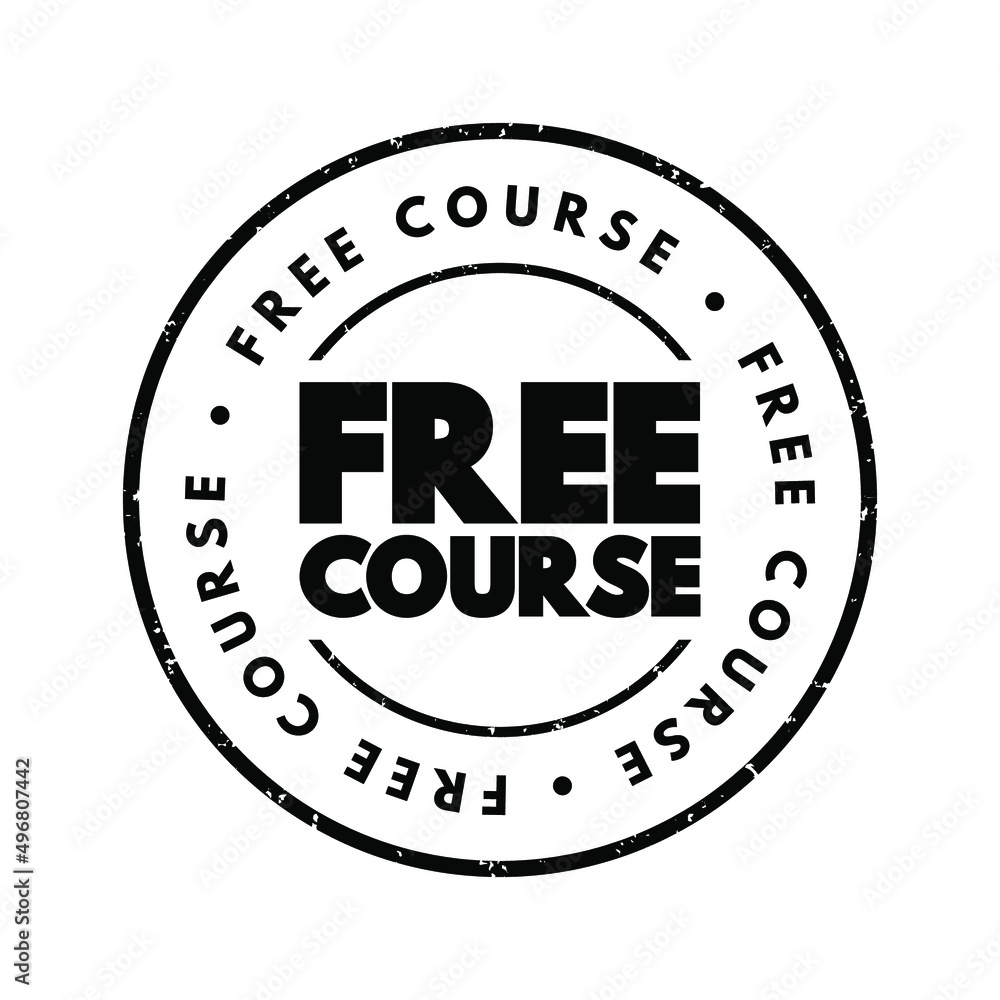 Free Course text stamp, concept background Free Course text stamp, concept background