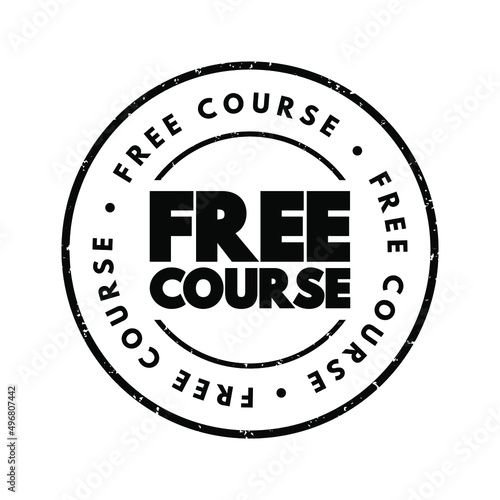Free Course text stamp, concept background