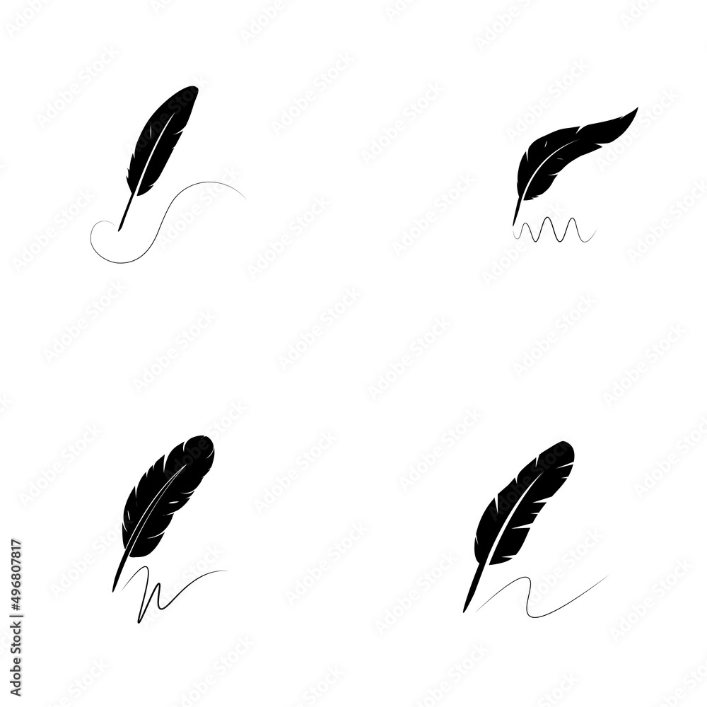 Feather pen logo vector template Feather pen logo vector template