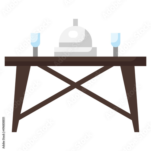 DINNING TABLE flat icon,linear,outline,graphic,illustration