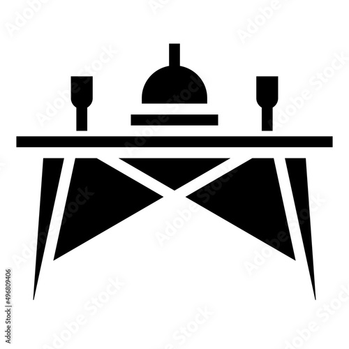 DINNING TABLE glyph icon,linear,outline,graphic,illustration