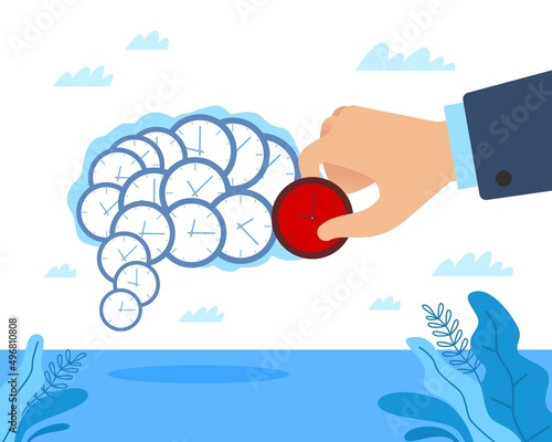 Time management. Choosing the best, productive time. Biological clock, effective schedule and plan optimization, busy multitasking people, quick response vector cartoon flat concept