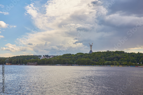 Motherland Monument and Pechersk Lavra viewed from Dnieper river in Kiev © Ryzhkov Oleksandr