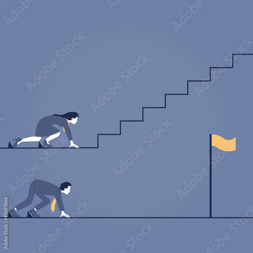 Gender inequality concept. Bias and sexism in workplace or social