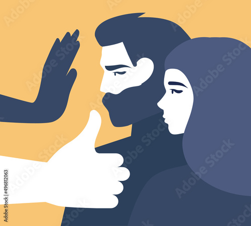Gender inequality concept. Bias and sexism in workplace or social