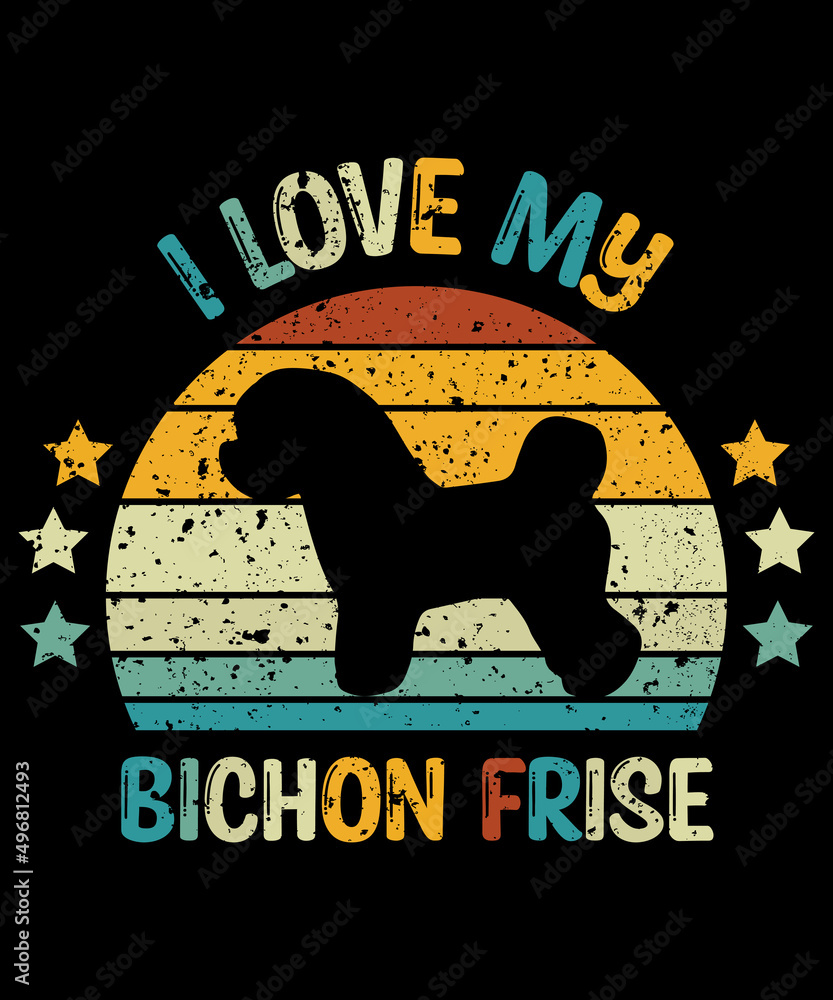 Bichon Frise T-Shirt / Retro Vintage Bichon Frise Tshirt / Black Dog Silhouette Gift for Bichon Frise Lovers / Funny Bichon Frise Unisex Tee
