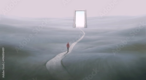 Canvas Print Way to door of freedom