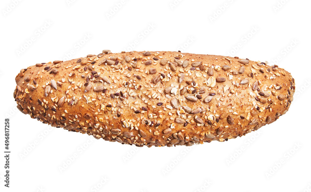 SIngle cereal wholemeal bread over white isolated background SIngle cereal wholemeal bread over white isolated background
