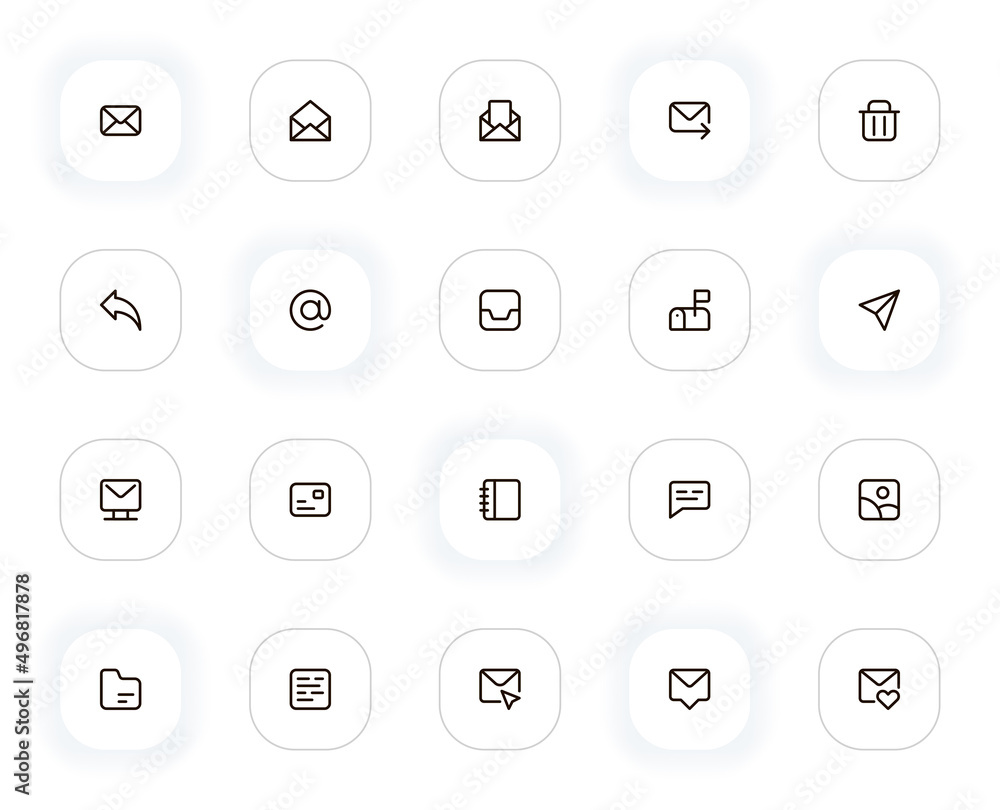 Email line icons set. Editable Stroke. 24x24 Pixel Perfect. Email line icons set. Editable Stroke. 24x24 Pixel Perfect.