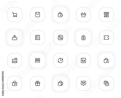 Shopping and e-commerce line icons set. Editable Stroke. 24x24 Pixel Perfect.