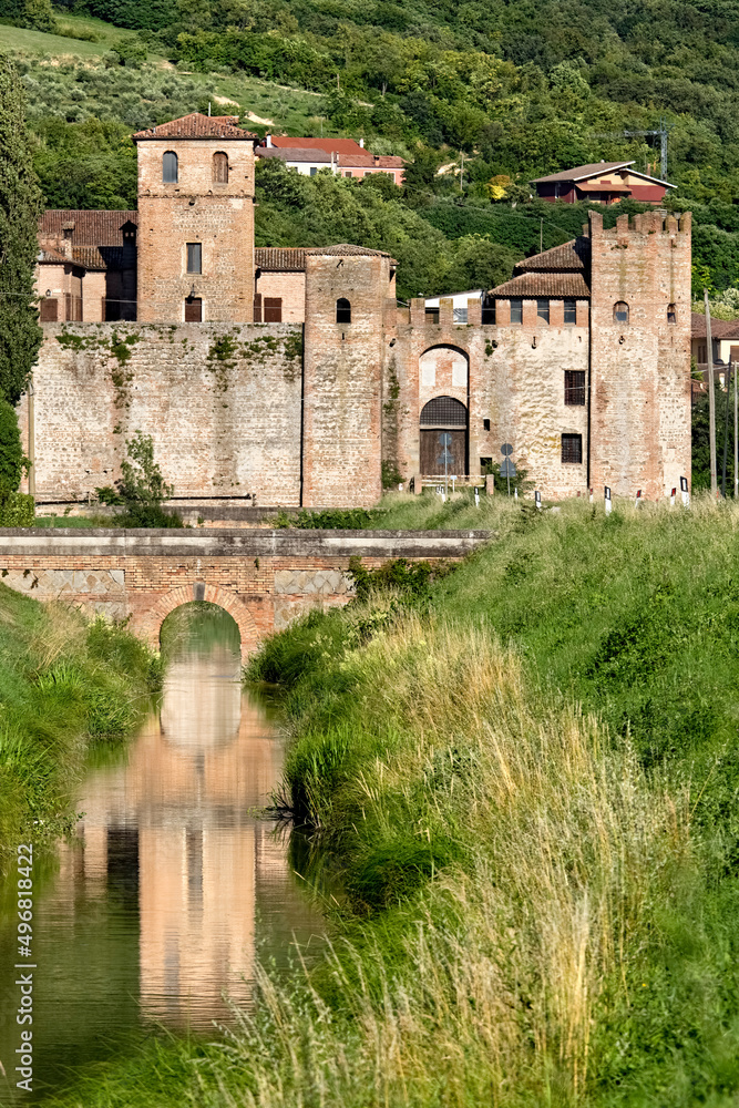The medieval castle of Valbona in the Euganean hills. Lozzo Atesino, Padova province, Veneto, Italy, Europe.