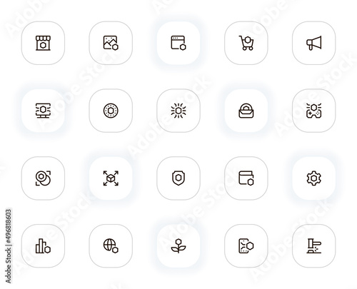 NFT line icons set. Editable Stroke. 24x24 Pixel Perfect.