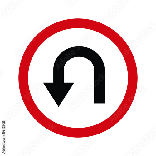 Vector of a left reversal street sign on a white background