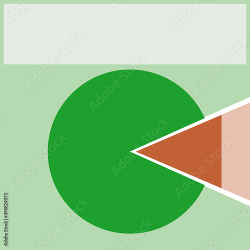 Chart blank with sectors, for infographics, with a place for the title text, round chart, vector