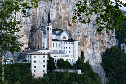 The Madonna della Corona sanctuary in Mount Baldo. Ferrara di Monte Baldo, Verona province, Veneto, Italy, Europe.