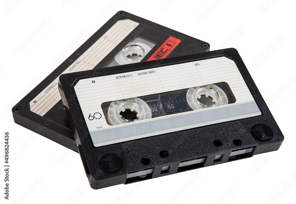 Fototapeta premium Audio cassette isolated on the white background