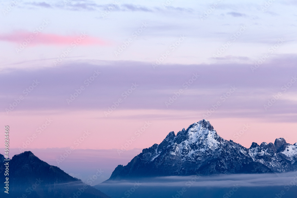 The Mount Cornetto is the highest peak in the Sengio Alto mountain chain. Piccole Dolomiti, Trento province, Trentino Alto-Adige, Italy, Europe.
