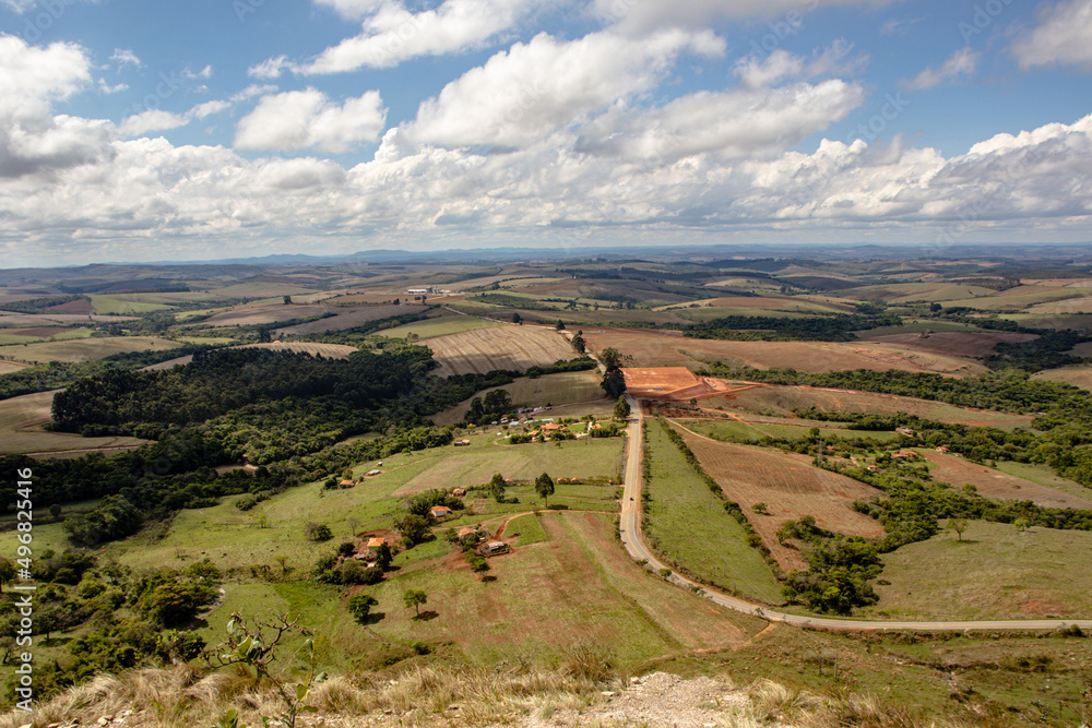 panoramic view of the mountain range in the city of Carrancas, State of Minas Gerais, Brazil