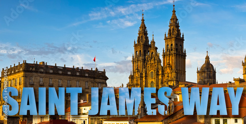 Saint James Way Text Cathedral Background