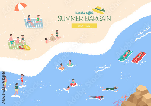 サマーセールのデザイン　海のイラスト