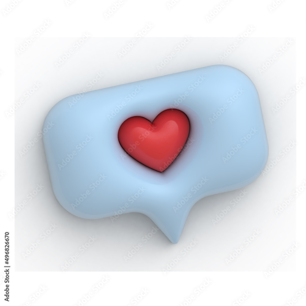Speech bubble with heart symbol. Social media notifications icon - Speech bubble with heart symbol. Social media notifications icon -
