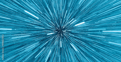 Hyperspace jump - Space Travelling in the Speed of Light - Abstract light with fibre-optic.