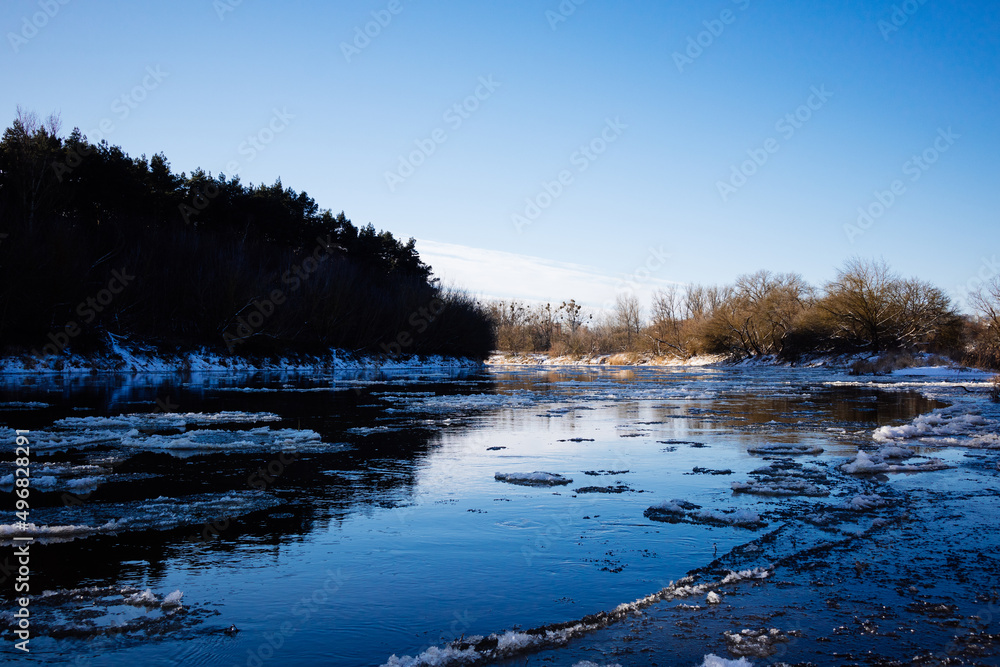 River in winter - Poznan, Poland