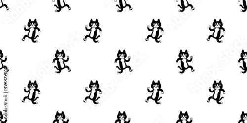 cat seamless pattern kitten calico running vector neko breed character cartoon pet tile background repeat wallpaper kitten animal doodle illustration © CNuisin