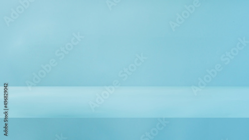 Empty pastel blue color table template background ,product display with copy space.