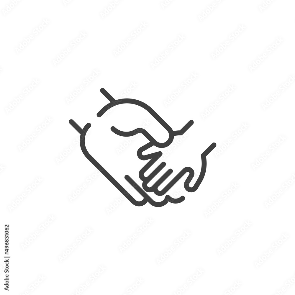 Baby hand holding line icon Stock Vector | Adobe Stock