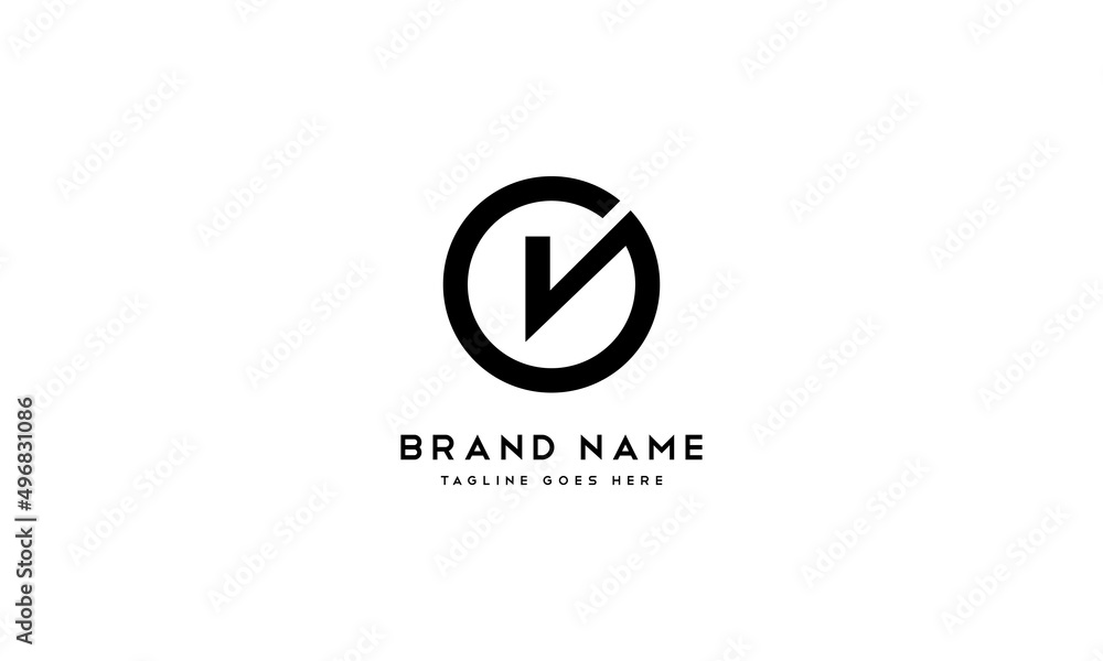 V logo letter circle design Stock Vector | Adobe Stock