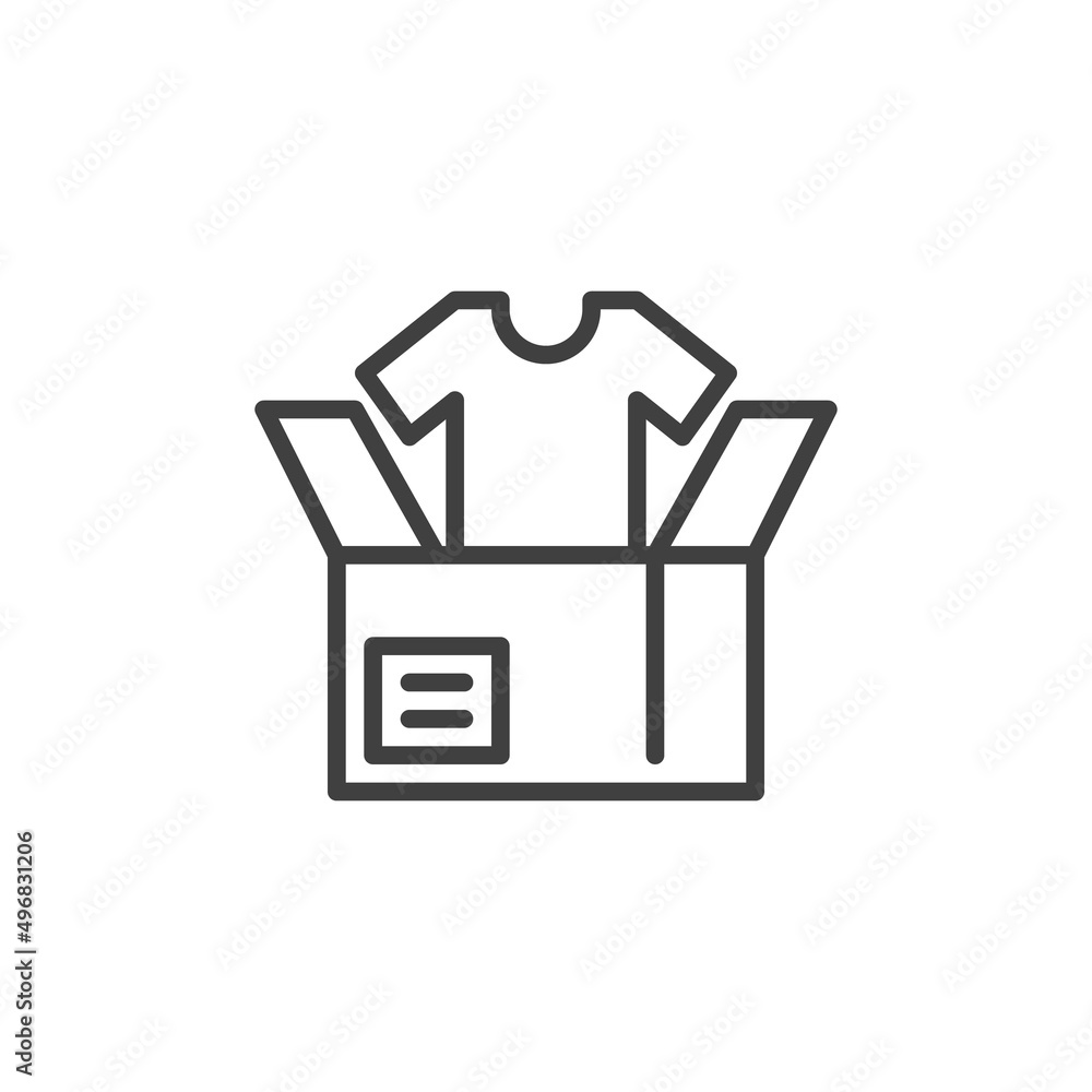 Donation box with clothes line icon Donation box with clothes line icon