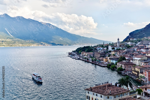 The town of Limone and Lake Garda. Brescia province, Lombardy, Italy, Europe. photo