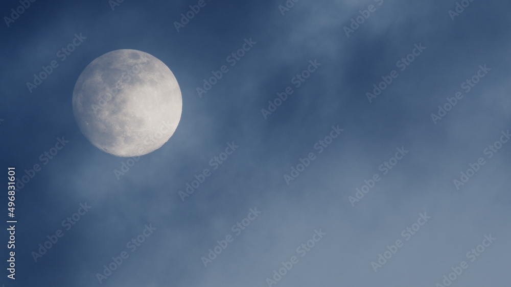 Photograph of Full Moon in the clear sky.