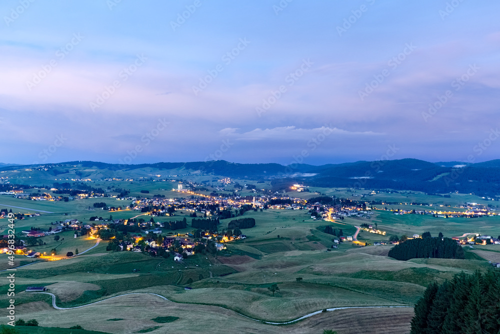 Obraz premium Evening falls on the Asiago plateau. Vicenza province, Veneto, Italy, Europe.