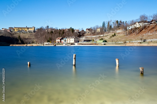 The alpine lake of Lavarone. Cimbra Alp, Trentino, Italy.