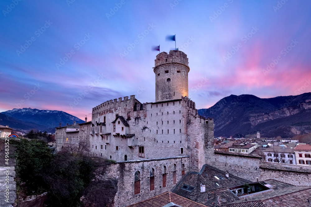 The Buonconsiglio castle in Trento is one of the major monumental complexes in the Trentino-Alto Adige region. Trentino Alto-Adige, Italy, Europe. - obrazy, fototapety, plakaty 
