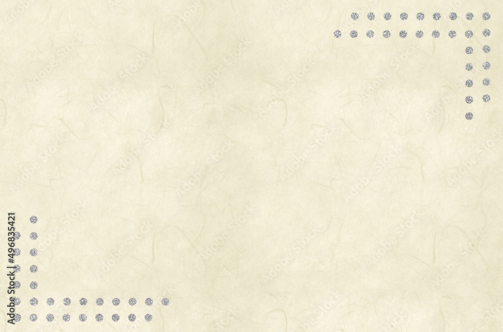 Fototapeta premium Background material: Japanese paper with glittery silver dotted frames