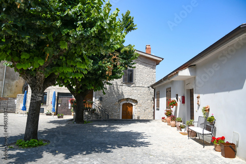 Square in Maenza, an Italian village near Rome, Italy. photo