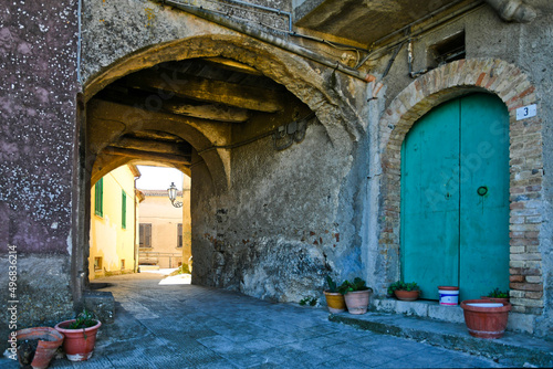 Old street in Torrecuso, an old town in the province of Benevento, Italy