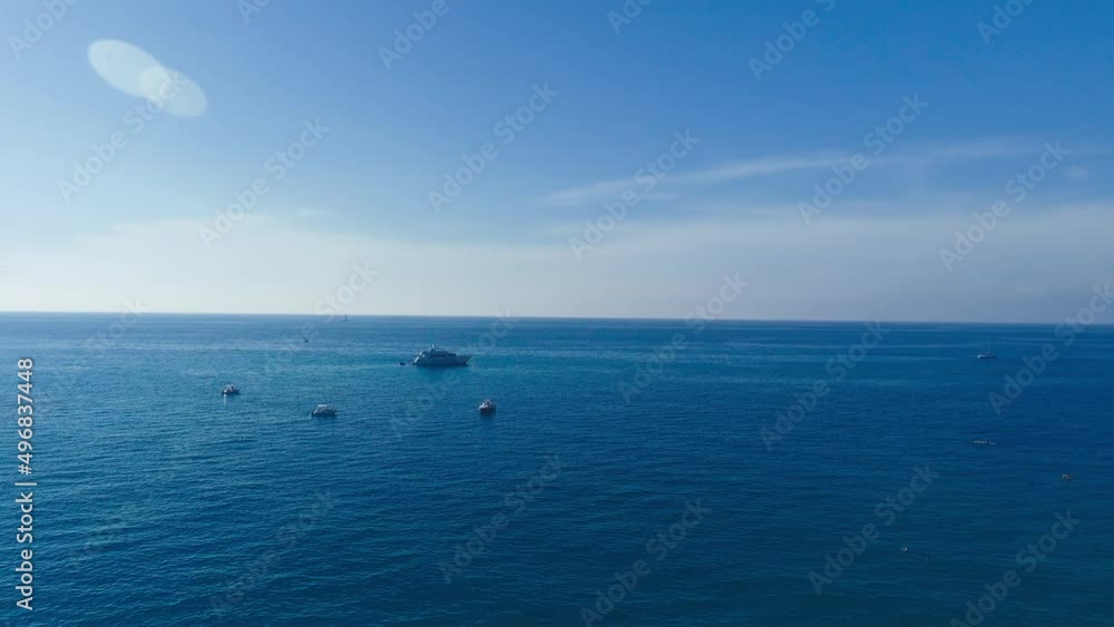Beautiful aerial view of boats in open sea Beautiful aerial view of boats in open sea