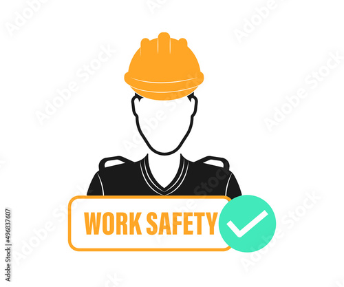 Job security concept. Label for business, marketing and advertising. Vector on isolated background.
