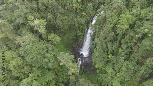 Beautiful view of Cunca Rede waterfall in Sanolokom Village, East Manggarai, Flores, Indonesia photo