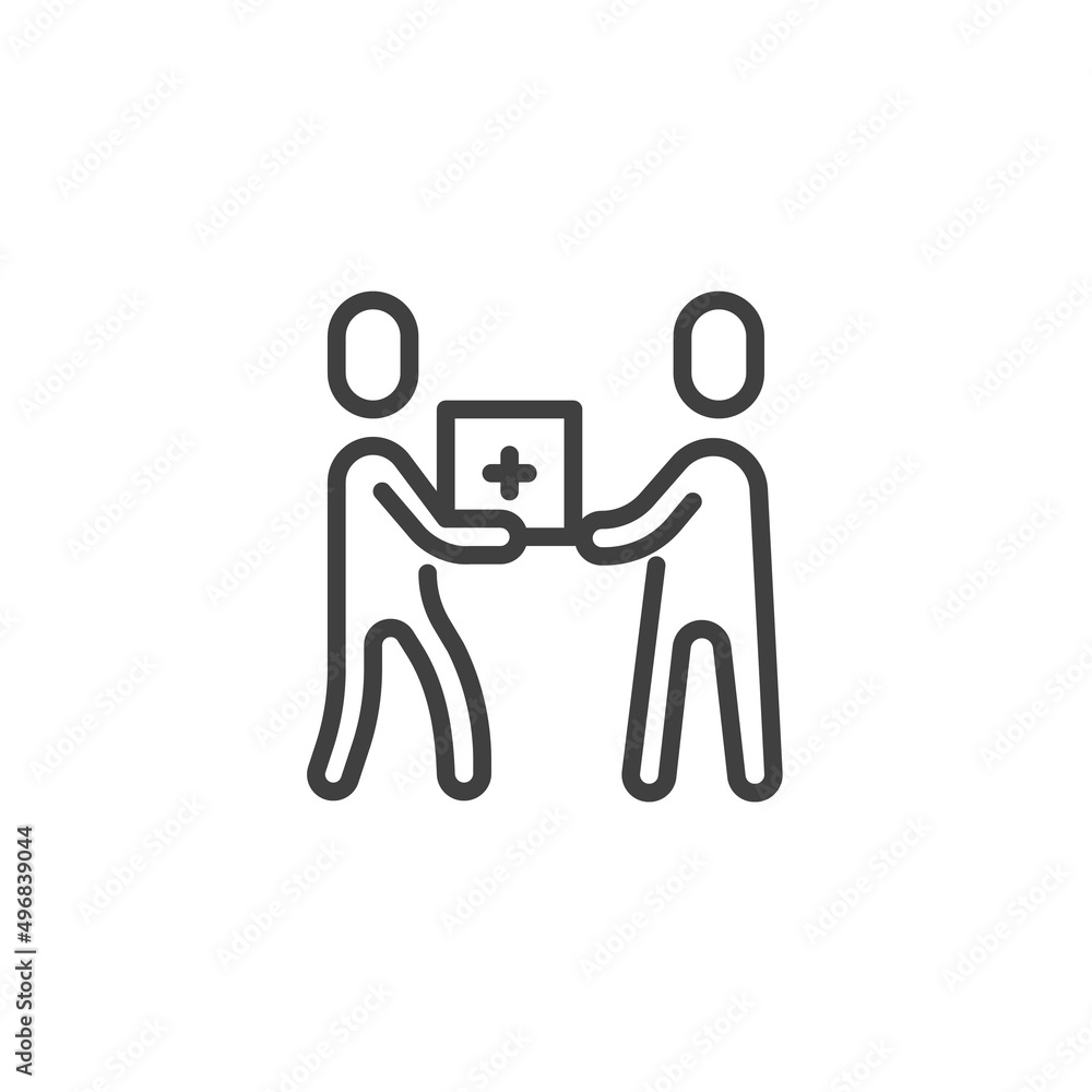 Volunteer donation box line icon Volunteer donation box line icon