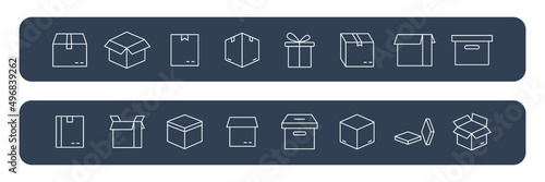 Box icons set . Box pack symbol vector elements for infographic web