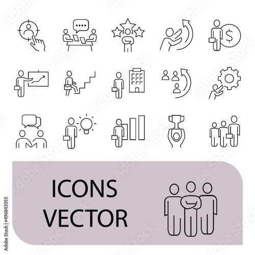Business People icons set . Business People pack symbol vector elements for infographic web