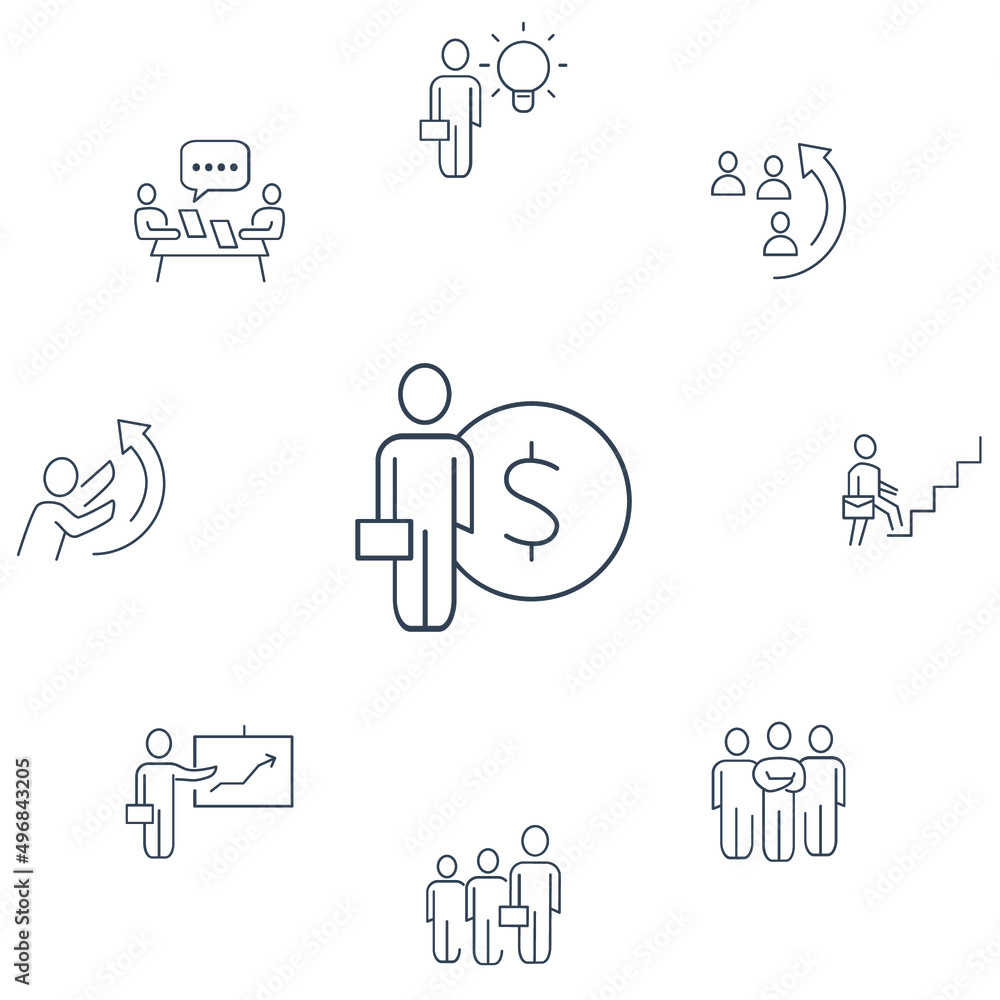 Business People icons set . Business People pack symbol vector elements for infographic web